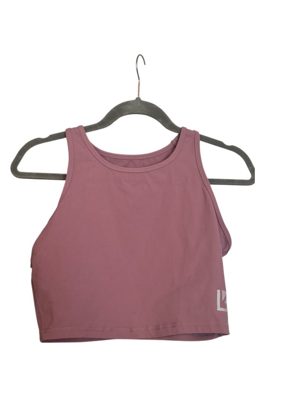 Buffbunny Crop Tank Top Women's M Dusty Mauve Pink High Neck Workout Activewear